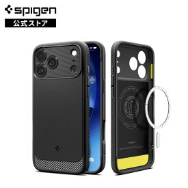 Spigen iPhone 17Pro Max iPhone17Pro iPhone17 MagSafe対応 マグネット搭載 マット 耐衝撃 TPU ソフト ストラップホール カメラコントロールボタン対応 ラギッド・アーマー・マグフィット (マット・ブラック) シュピゲン
