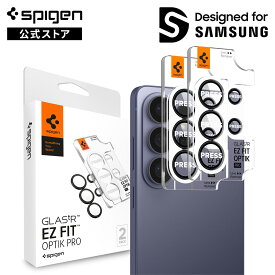 【公式店】【創業18年の技術力】Spigen Galaxy S26カメラ保護フィルム Galaxy S26 Ultra Galaxy S26 Galaxy S26 Plus 保護フィルム 対応 9H硬度強化ガラス ブラック レンズプロテクター 2枚入 Optik Pro Black (2p)