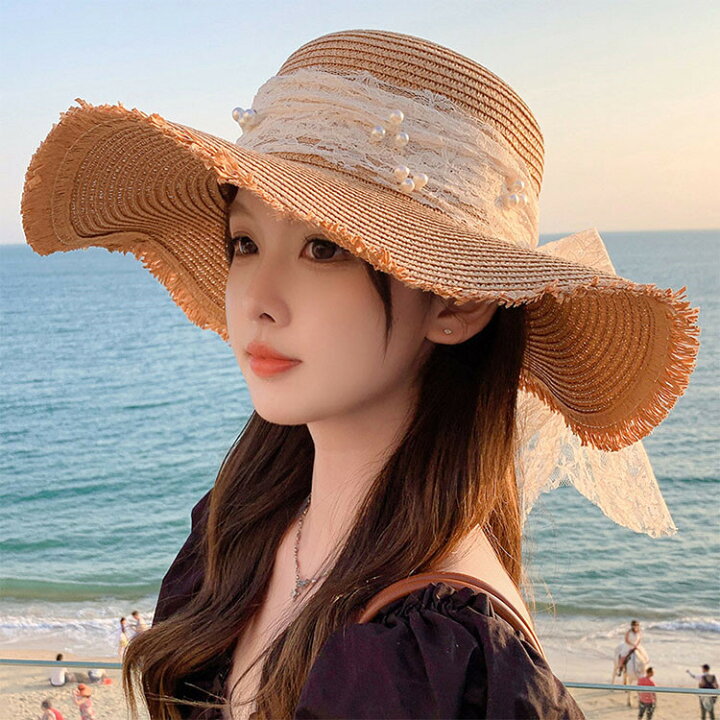 楽天市場】帽子 レディース 麦わら帽子 春夏 大きめ 遮光 つば広 