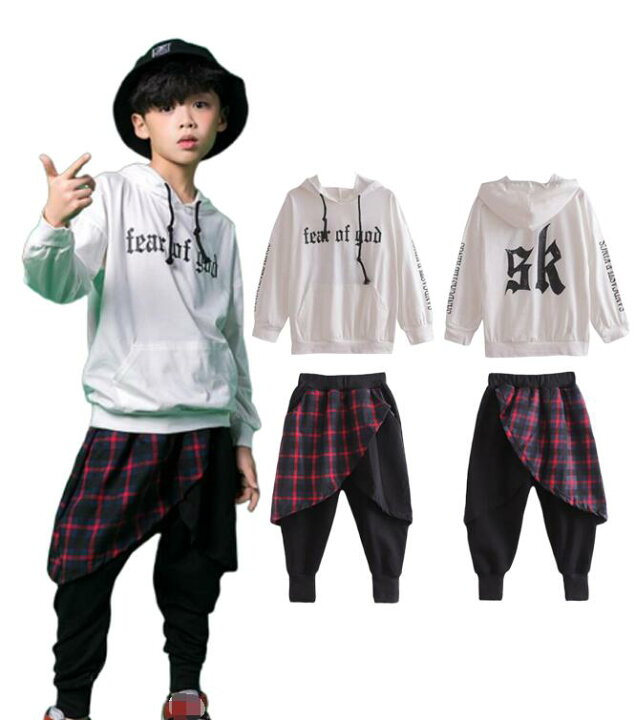 楽天市場 ダンス衣装 キッズ ヒップホップ ダンス衣装 パーカー サルエルパンツ チェック 子供服 韓国 男の子 女の子 セットアップ ヒップホップ 上下セット Hiphop ステージ衣装 ジャッズ ダンスウェア 舞台 スピルホープ