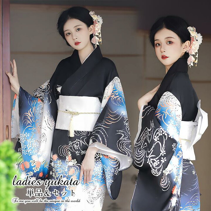 楽天市場】浴衣 撮影用 花火柄 レディース 女性 作り帯 改良 女の子 