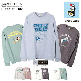 トレーナー メンズ レディース ユニセックス アニメ キャラクター ペンギン チリーウィリー【Chilly Willy】ビッグサイズ 大きめ 裏毛 長袖トレーナー レトロ カレッジロゴ アメカジ プリント 春服 夏服 秋服 冬服 xl トップス おしゃれ かわいい ウエストシー spinnaker