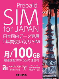 プリペイドSIM 月/ 100gb 楽天回線 sim 1年 simカード 日本 プリペイド データ専用 5G 4G LTE / prepaid sim card japan 100gb prepaid 送料無料 大容量 simカード プリペイドsimカード 国内 12カ月