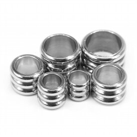 ステンレス製、溝付きスぺーサービーズ ステンレス鋼 ロンデルビーズ メタルビーズ 761