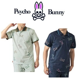 サイコバニー ゴルフ メンズ ネオンロゴパターン ポロシャツ Psycho Bunny GF231 2023年モデル
