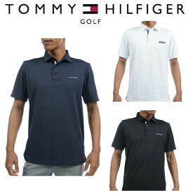 トミーヒルフィガー ゴルフ メンズ ブラインドロゴ ジャガード 台衿付シャツ TOMMY HILFIGER THMA314 2023年春夏モデル