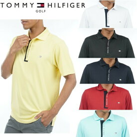 トミーヒルフィガー ゴルフ メンズ 前立ロゴ 台衿付シャツ TOMMY HILFIGER THMA320 2023年春夏モデル