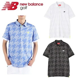 ニューバランス ゴルフ メンズ ポロシャツ ロゴ×千鳥格子 半袖 カラーシャツ New Balance Golf 012-4168003 2024年春夏モデル