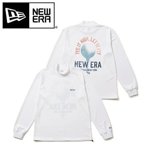 ニューエラ ゴルフ 長袖 ハイネック 鹿の子 Tシャツ ゴルフボール オフホワイト NEW ERA (14669869) 2025年秋冬モデル
