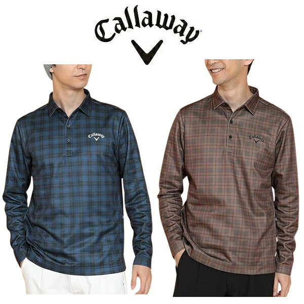 キャロウェイ ゴルフ メンズ 長袖シャツ チェックプリント 裏起毛 シャツ Callaway Golf  C24233114