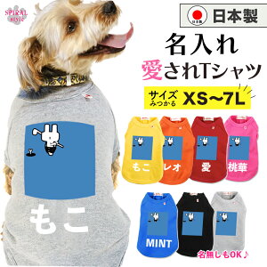 ★名前入り特急便★ 犬 服 名入れ国産Tシャツ うさゴル2ブルー 男の子や女の子が楽しめる犬の服 かわいい印象でおしゃれに着せやすい服 春夏と秋冬を彩るおもしろスタイル 小型犬や中型犬