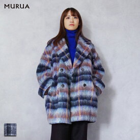 MURUA (ムルーア) ミドル コクーンコート (012360000701) レディース 23AW カラーリング 配色　主役級 アウター コクーンコート ミドル丈 暖かい 保温性
