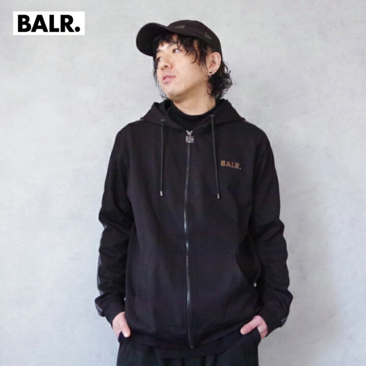 楽天市場】BALR. (ボーラー) Q-TAPE ZIP THROUGH HOODIE JET BLACK  