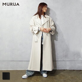 MURUA (ムルーア) ライダース ドッキングコート【2WAY】 (012410005201) レディース 24SS 異素材MIX 春アウター かっこいい ロングコート 主役級 アウター