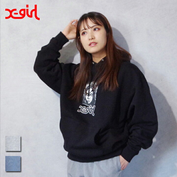 楽天市場】X-girl（エックスガール) GRUNGE FACE SWEAT HOODIE 