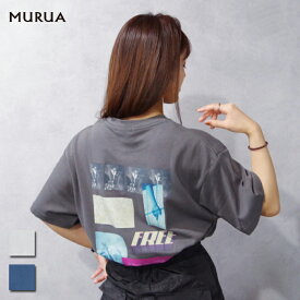 MURUA (ムルーア) テクノプリント Tシャツ (012422700301/0124227003) レディース 24SS 個性的 プリント 60年代風 キャッチー ロゴ