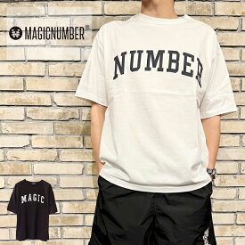 Magic Number(マジックナンバー) Tシャツ 半袖 正規取扱店 ARCH LOGO S/S TEE (22SSMN1011) ロゴ カラーバリエーション カレッジロゴ ブラック ホワイト 黒 白 シンプル 定番 ルーズフィット メンズ レディース ゆったり オーバーサイズ