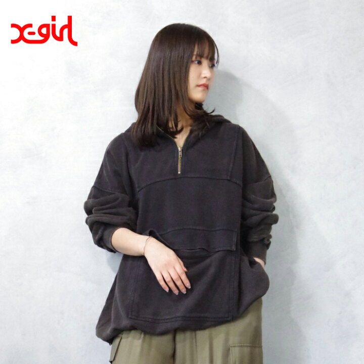 楽天市場】X-girl（エックスガール) ANORAK SWEAT TOP (105243012001 