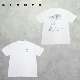 STAMPD (スタンプド) Cceanside Relaxed Tee (M3166TE) メンズ Tシャツ 半袖 クルーネック ロゴ インナー ホワイト コットン100% 着心地抜群 カジュアル デザインプリント バックプリント
