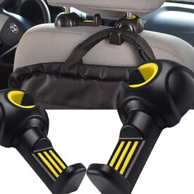 荷物や買い物袋など吊るせる「車用シートフック2個(1セット）」車内の景観を損なわないシンプルデザイン