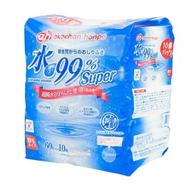 スーパーセール　赤ちゃん本舗 水99% Super 新生児からのおしりふき 60枚×10個パック 厚手 1ケース おしりふき 厚手タイプ ベビー お尻拭き 　　　厚手 まとめ買い 箱 おしり拭き 赤ちゃん お尻ふき アカチャンホンポ