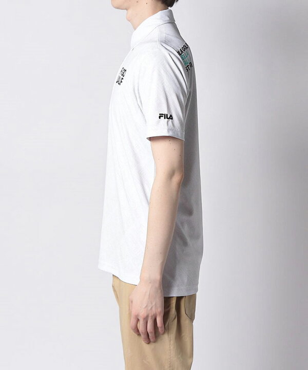 [フィラ ゴルフ] 半袖シャツ タイポグラフィ柄 接触冷感 遮熱 744640 メンズ 【メール便OK】メンズ 半袖シャツ ゴルフウェア タイポグラフィ柄 接触冷感 FILA(フィラ) 744640 | スポーツマート