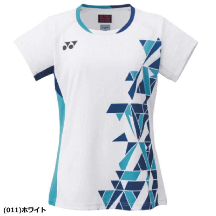 YONEX バドミントンシャツ 半袖 ホワイト/ブルー　XO 楽天市場】ヨネックス テニス バドミントン ゲームシャツ