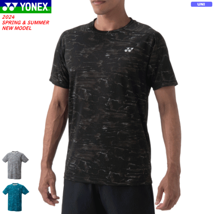 新品　YONEX　半袖　総柄　黒　茶　O　ゲームシャツ　Tシャツ　10596 新品 YONEX 半袖 総柄 黒 茶 O ゲームシャツ Tシャツ 10596