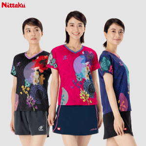 【10%OFFクーポン配布中】Nittaku ニッタク 卓球 ユニフォーム シャツ ウェア モダンフラワーシャツ レディース 女性用 NW-2221【1枚までメール便OK】