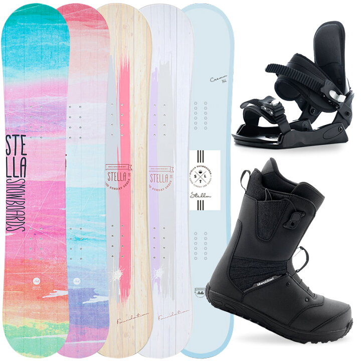 楽天市場 00円クーポン スポイチ バイン取付無料 スノーボード 3点セット 板 レディーススノボ 女子 スノボー グラトリ ３点 Snowboard スノーボード 自転車 スポイチ