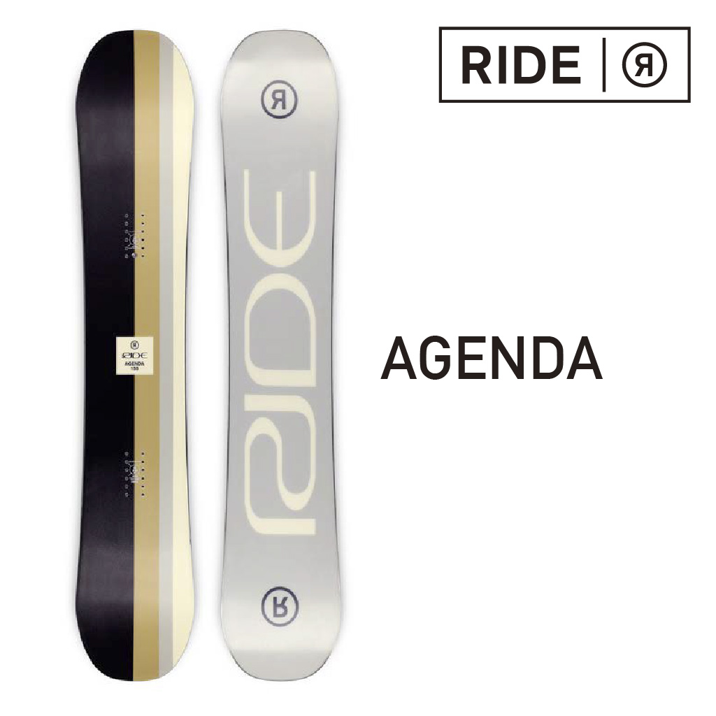 RIDE AGENDA ライド アジェンダ 22-23 メンズ レディース 初心者 ソフトフレックス やわらかい Camber キャンバー  フリースタイル グラトリ パーク 軽量 ブランド スノボー snowboard 黒 ベージュトレンド | スノーボード ＆ 自転車 スポイチ