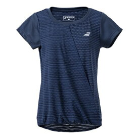 セールバボラ BabolaT PURE SHORT SLEEVE SHIRT (デニム） レディース テニス ゲームシャツ 半袖 BWG2373-NV00_期間限定価格