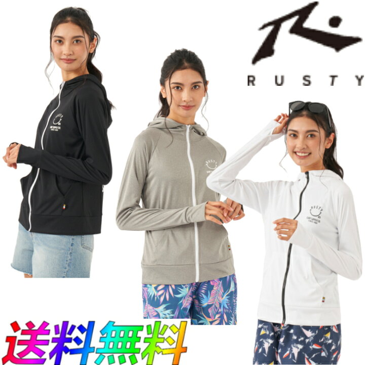 楽天市場 Rusty ラスティ レディース フード付 ラッシュガード 922 467 ビーチ スイム サーフィン Usa スポコン 楽天市場店