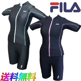 FILA フィラ 水着 レディース タンキニ フルジップ 半袖セパレート フィットネス スイム ウェア 120-674 女の子 ガールズ スクール水着 大人女性サイズ FITNESS SWIM