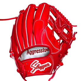 【型付/グラブ/袋/刺繍無料】 久保田スラッガー(KUBOTA SLUGGER) 硬式オーダーグラブ 内野手用 スポコバオリジナル KSG-DS1型 レッド 湯揉み型付け加工済み [ 型付け無料 硬式グラブ刺繍2ヶ所・グラブ袋刺繍無料(単色のみ)※縁取り・影付きの場合、1ヶ所+1100円(税込)]