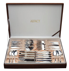 ALFACT 洋白銀器 モンロー ディナーセット24pc カトラリーセット (名入れ無料)【日本製/荒澤製作所】