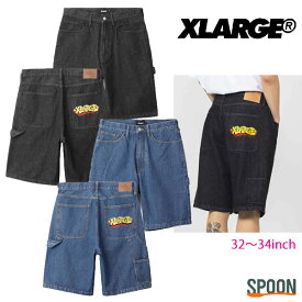 XLARGE エクストララージ ショートパンツ XLARGE EMBROIDERY DENIM SHORTS 101221031002 メンズ パンツ ボトム ボトムス ズボン ストリート カジュアル ブランド 短パン デニム ショーツ 中学生 高校生 大学生 学生 トレンド ブラック ライトインディゴ 32inch 34inch