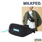 MILKFED ミルクフェド ショルダーバッグ TOP LOGO FANNY PACK LIMITED COLOR 103222053015 バッグ レディース アウトドア スポーティ メンズライク ロゴ カジュアルショルダー 斜め掛け 通学 ボディバッグ ウエストバッグ ブラック ONESIZE