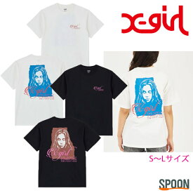 エックスガール tシャツ レディース トップス カットソー 半袖 おしゃれ ロゴt プリント カジュアル ストリート メンズライク 中学生 高校生 大学生 学生 トレンド X-girl RIPPED FACE LOGO S/S TEE ホワイト ブラック S M L 105232011009