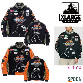 XLARGE エクストララージ ジャケット CUSTOM RACING JACKET 101234021023 アウター ジャンバー レーシングジャケット メンズ プレゼント 贈り物 上着 コットン シンプル ストリート カジュアル サガラ刺繍 刺繍 大学 上着 中学生 高校生 大学生 学生 トレンド