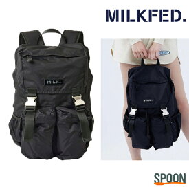 MILKFED ミルクフェド リュック LOGO PLATE BACKPACK 103241053005 リュック バックパック レディース バッグ 通勤 通学 アウトドア PC収納 大容量 カジュアル ガーリー 背面ファスナー 中学生 高校生 新学期 新入学 新生活 おしゃれ