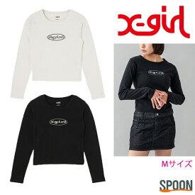 X-girl エックスガール tシャツ EMBLEM OVAL LOGO L/S BABY TEE 105241011019 tシャツ レディース トップス カットソー 長袖 ロゴt ティーシャツ ストリート ロンt ロングtシャツ ロングスリーブ ロングスリーブ 中学生 高校生 大学生 学生