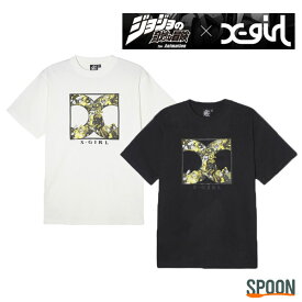 エックスガール X-girl × JOJO X LOGO S/S TEE 105241011027 tシャツ レディース トップス カットソー ベーシック 半袖 おしゃれ ロゴt プリント カジュアル ストリート 中学生 高校生 大学生 学生 トレンド x-girl tシャツ ジョジョの奇妙な冒険