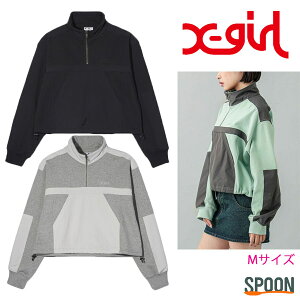 X-girl �G�b�N�X�K�[�� �X�E�F�b�g WOVEN MIX HALF ZIP TOP 105241012013 �g�b�v�X �p�[�J�[ �X�E�F�b�g �v���I�[�o�[ ���f�B�[�X �����Y���C�N �n�[�t�W�b�v ���S�h�J �x�[�V�b�N ���w�� ���Z�� ��w�� 
