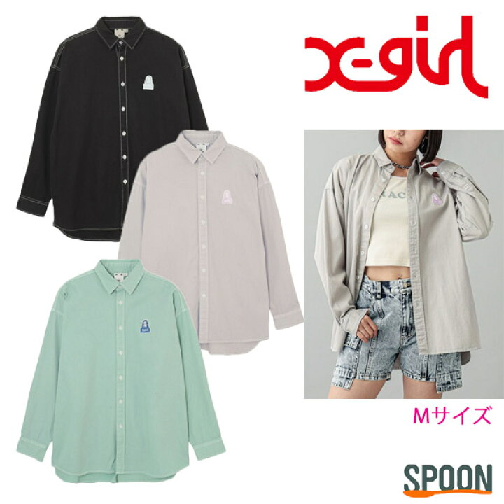 楽天市場】X-girl エックスガール シャツ FACE L/S SHIRT 105241014002 