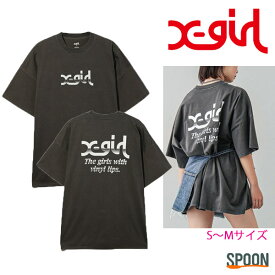 X-girl エックスガール tシャツ GRADATION MILLS LOGO S/S BIG TEE DRESS 105242041002 ワンピ ワンピース トップス レディース カットソー オーバーサイズ ロゴt ティーワンピ カジュアル ガーリー ドロップショルダー トレンド 流行 プレゼント 贈り物