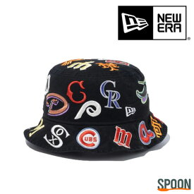 NEWERA ニューエラ 帽子 バケット01 Team Logo Allover MLB クーパーズタウン ブラック 14109616 おしゃれ ブランド 人気 アウトドア シンプル プレゼント 贈り物 帽子 キャップ メンズ レディース ユニセックス ハット 学生 総柄 バケットハット