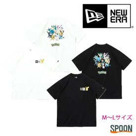 NEWERA ニューエラ 半袖 コットン Tシャツ Pokmon ポケモン ピカチュウ イーブイフレンズ ホワイト ブラック レギュラーフィット 14124671 14124672 tシャツ メンズ トップス カットソー ロゴt カジュアル ストリート ベーシック ユニセックス トレンド コラボ