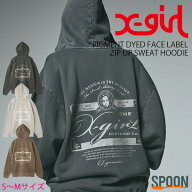 エックスガール X-girl PIGMENT DYED FACE LABEL ZIP UP SWEAT HOODIE 105253012006 ブランドパーカーレ…