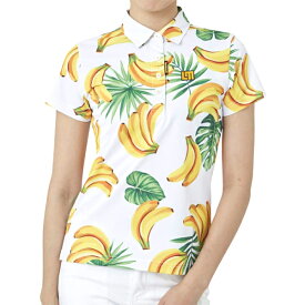 ラウドマウス レディース ゴルフウェア 762654 半袖 ポロシャツ バナナ カラー：310 (Bananas-White) （ゆうパケット発送）